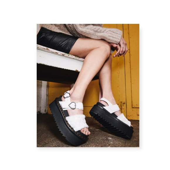 new Dr Martens ☁︎︎ Voss Fluffy Faux Fur Platform Sandal